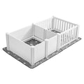 Dog Whelping Box 1.86x0.97m Plastic Puppy Playpen Adjustable Door