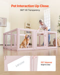 Whelping Box 1.54x1.5m Transparent Plastic Pen Large Dogs Puppies