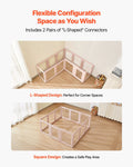 Whelping Box 1.54x1.5m Transparent Plastic Pen Large Dogs Puppies