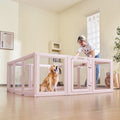 Whelping Box 1.54x1.5m Transparent Plastic Pen Large Dogs Puppies