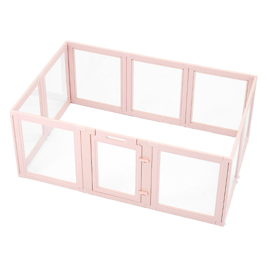 Dog Whelping Box, 1.54x1x0.6 m Plastic Dog Whelping Pen for Medium Sized Dogs, Waterproof Transparent Puppy Playpen with Windows & Door Lock, Easy to Clean, Durable Indoor Pet Dogs Cats Birth Kit