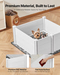 Whelping Box 980x980mm Plastic Puppies Playpen Adjustable Door Pee Pad