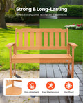 Outdoor Bench 128cm Weatherproof 363kg Capacity Wood Backrest