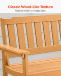 Outdoor Bench 128cm Weatherproof 363kg Capacity Wood Backrest