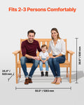 Outdoor Bench 128cm Weatherproof 363kg Capacity Wood Backrest