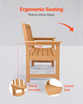 Outdoor Bench 128cm Weatherproof 363kg Capacity Wood Backrest
