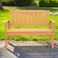 Outdoor Bench 128cm Weatherproof 363kg Capacity Wood Backrest