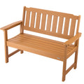 Outdoor Bench 128cm Weatherproof 363kg Capacity Wood Backrest