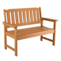 Outdoor Bench 128cm Weatherproof 363kg Capacity Wood Backrest