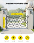Folding Security Gate 1900x1310mm Lockable Scissor Swivel Casters