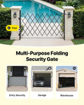 Folding Security Gate 1900x1310mm Lockable Scissor Swivel Casters