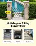 Folding Security Gate 1100x1310mm Lockable Retractable Steel