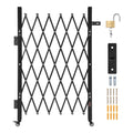 Folding Security Gate 1100x1310mm Lockable Retractable Steel