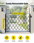 Folding Security Gate 1700x1310mm Lockable Scissor Retractable Steel
