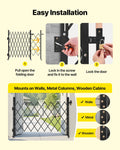 Folding Security Gate 1700x1310mm Lockable Scissor Retractable Steel