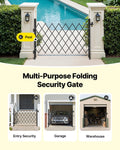 Folding Security Gate 1700x1310mm Lockable Scissor Retractable Steel