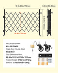 Folding Security Gate 1700x1310mm Lockable Scissor Retractable Steel