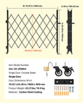 Security Gate Folding Scissor 1800x1610mm Steel Lockable