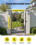 Folding Security Gate 1260x1975mm Lockable Scissor Steel Retractable