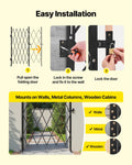 Folding Security Gate 1260x1975mm Lockable Scissor Steel Retractable