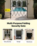 Folding Security Gate 1260x1975mm Lockable Scissor Steel Retractable
