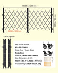 Artiss Security Gate 3200x1605mm Scissor Retractable Lockable Steel