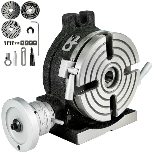 Rotary Table 150mm 6inch Milling Horizontal Vertical 4-Slot