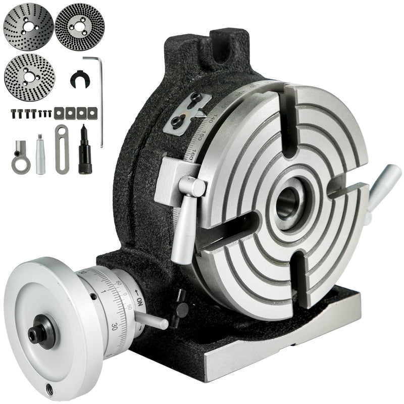 Rotary Table 150mm 6inch Milling Horizontal Vertical 4-Slot
