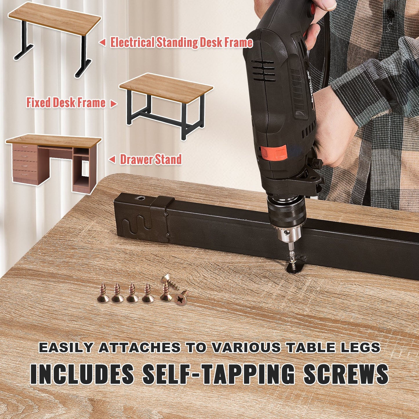 VEVOR Table Top, 63" x 31.5" x 1", 220.5 lbs Load Capacity, Universal One-Piece Particle Board Desktop for Height Adjustable Electric Standing Desk Frame, Rectangular Countertop for Home & Office Desk