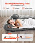 Car Air Mattress Inflatable Camping Bed Grey Flocking with Pump