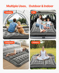 Car Air Mattress Inflatable Camping Bed Grey Flocking with Pump
