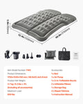 Car Air Mattress Inflatable Camping Bed Grey Flocking with Pump