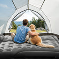 Car Air Mattress Inflatable Camping Bed Grey Flocking with Pump
