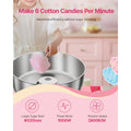 Electric Cotton Candy Machine with Cart, 1000W Commercial Candy Floss Maker with 52cm in Stainless Steel Bowl, Sugar Scoop, and Drawer, Easy to Use, for Home, Kids Birthday, Family Party, Pink