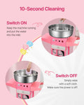Candy Floss Maker 1000W Commercial Cotton Candy Machine 52cm Pink