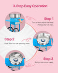 Electric Candy Floss Maker 1000W 52cm Bowl Stainless Steel Cart