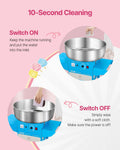 Electric Candy Floss Maker 1000W 52cm Bowl Stainless Steel Cart