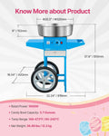 Electric Candy Floss Maker 1000W 52cm Bowl Stainless Steel Cart