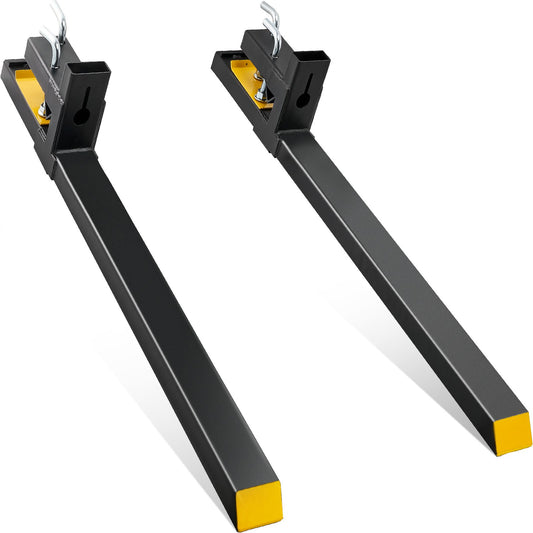 Pallet Forks, 1814 kg Capacity clamp on Pallet Forks, 1490 mm Tractor Bucket Forks, Heavy Duty Front Loader Attachment for Tractor, Loader Bucket, Skid Steer, Tractor Forks for Agriculture Farm