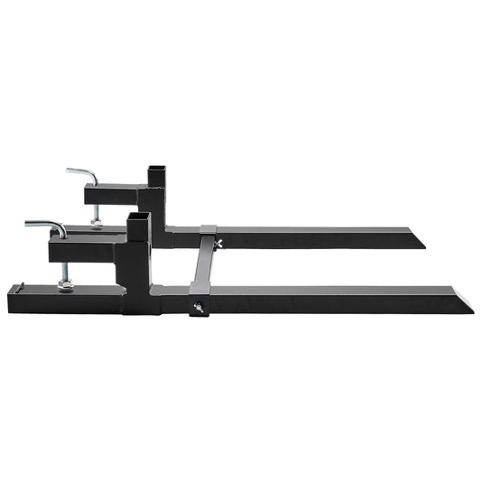 Pallet Forks, 907 kg Clamp on Pallet Forks, 1090 mm Total Length Tractor Bucket Forks with Adjustable Stabilizer bar, Heavy Duty Pallet Forks for Tractor Attachments, Skid Steer, Loader Bucket