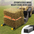 Pallet Forks, 907 kg Clamp on Pallet Forks, 1490 mm Total Length Heavy Duty Pallet Forks with Adjustable Stabilizer bar, Tractor Bucket Forks for Tractor Attachments, Skid Steer, Loader Bucket