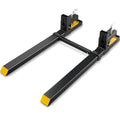 Pallet Forks, 907 kg Clamp on Pallet Forks, 1490 mm Total Length Heavy Duty Pallet Forks with Adjustable Stabilizer bar, Tractor Bucket Forks for Tractor Attachments, Skid Steer, Loader Bucket