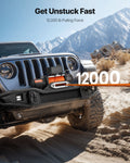 Electric Winch 5400kg 12V Synthetic Rope Wireless Remote IP55