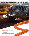 12V Electric Winch 5400kg Synthetic Rope Wireless Remote IP67