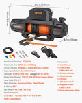 12V Electric Winch 5400kg Synthetic Rope Wireless Remote IP67