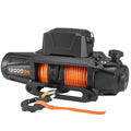 Electric Winch, 5400 kg Load Capacity, 12V DC Truck Winch with Φ9.5 mm x 28 m Synthetic Rope, Wireless & Wired Remote Control, IP67 Waterproof for Towing Off-Road SUV Jeep Trailer Boat