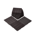 Interlocking Deck Tiles 10 Pack 12x12 Dark Brown Outdoor Flooring