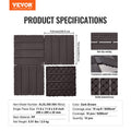 Interlocking Deck Tiles 10 Pack 12x12 Dark Brown Outdoor Flooring