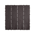 Interlocking Deck Tiles 10 Pack 12x12 Dark Brown Outdoor Flooring