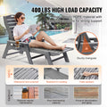 Outdoor Chaise Lounge Chair 6 Positions Reclining Patio Bench Lounger Gray